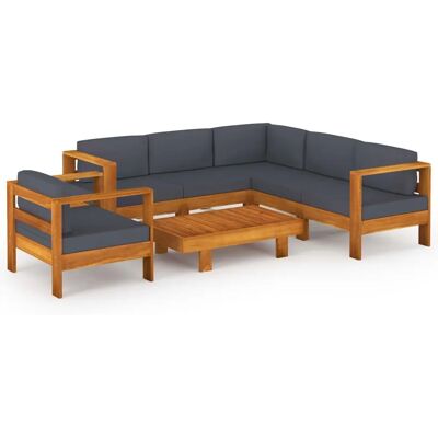 Vida XL Europe B.V. vidaXL 7-tlg. Garten-Lounge-Set - Akazienholz dunkelgrau Vida XL Europe B.V. vidaXL 7-tlg. Garten-Lounge-Set - Akazienholz dunkelgrau