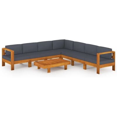 VidaXL 3057959 Gartenset - Akazienholz, Dunkelgraue Kissen, Modular VidaXL 3057959 Gartenset - Akazienholz, Dunkelgraue Kissen, Modular