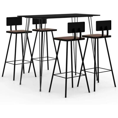 vidaXL Zwart 5-delig barset - Eettafel & Stoelen vidaXL Zwart 5-delig barset - Eettafel & Stoelen