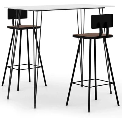 vidaXL 3-delig Wit Bar Set - Meubelset vidaXL 3-delig Wit Bar Set - Meubelset