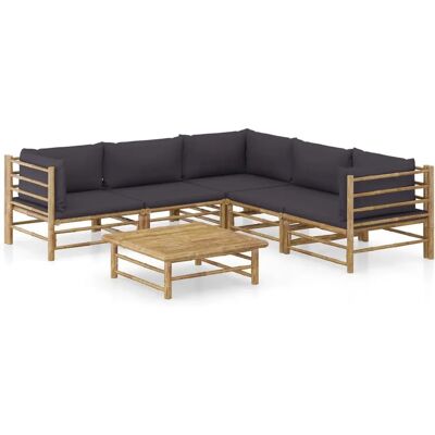 VidaXL Gartenmöbel-Set - Robustes Bambusmodulsofa - Gartentisch & Kissen VidaXL Gartenmöbel-Set - Robustes Bambusmodulsofa - Gartentisch & Kissen