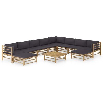 vidaXL Gartenmöbel-Set - Dunkelgrau Modular Lounge vidaXL Gartenmöbel-Set - Dunkelgrau Modular Lounge