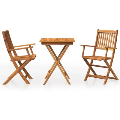 vidaXL 3058253 Outdoor-Möbelset - Klappbarer Gartentisch mit 2 Stühlen vidaXL 3058253 Outdoor-Möbelset - Klappbarer Gartentisch mit 2 Stühlen