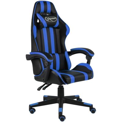 vidaXL Gaming Chair Schwarz Blau Kunstleder - Gaming Chair vidaXL Gaming Chair Schwarz Blau Kunstleder - Gaming Chair
