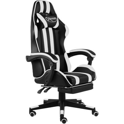 Silla de Oficina VidaXL - Cuero Sintético Blanco y Negro - Silla de Ordenador Silla de Oficina VidaXL - Cuero Sintético Blanco y Negro - Silla de Ordenador