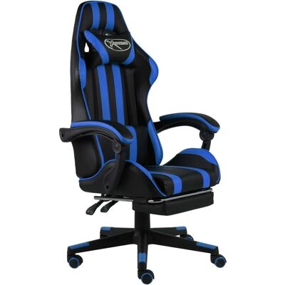 vidaXL Gaming-Stuhl mit Fußstütze - Schwarz & Blau Kunstleder vidaXL Gaming-Stuhl mit Fußstütze - Schwarz & Blau Kunstleder