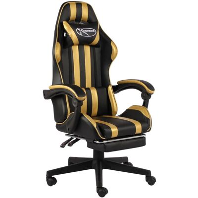 vidaXL Schwarzer und goldener Gaming-Stuhl - Büro-/Computersessel vidaXL Schwarzer und goldener Gaming-Stuhl - Büro-/Computersessel