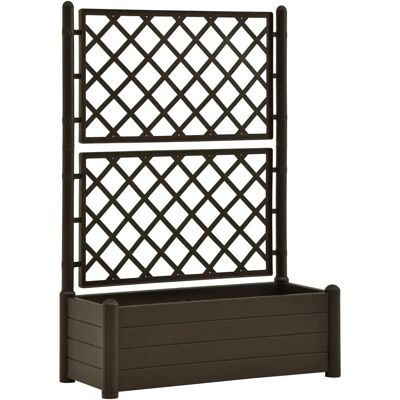 vidaXL Garden Planter with Trellis 100x43x142 cm Mocha Anthracite - Garden Planter vidaXL Garden Planter with Trellis 100x43x142 cm Mocha Anthracite - Garden Planter