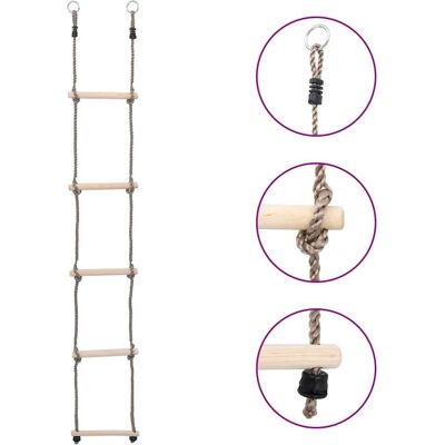 vidaXL Massive Kiefernholz 5-Stufen Leiter - Kinderspielzeug für draußen vidaXL Massive Kiefernholz 5-Stufen Leiter - Kinderspielzeug für draußen