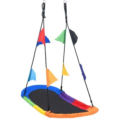 Balancelle Nid avec Drapeaux vidaXL - Équipement extérieur enfants - Publicité Balancelle Nid avec Drapeaux vidaXL - Équipement extérieur enfants - Publicité