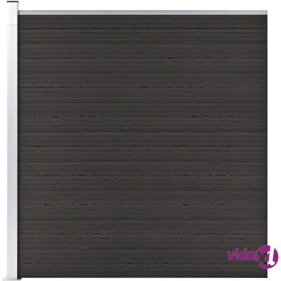 vidaXL Zaunpaneel WPC 175x186 cm Schwarz Gartenbegrenzung Sichtschutz vidaXL Zaunpaneel WPC 175x186 cm Schwarz Gartenbegrenzung Sichtschutz