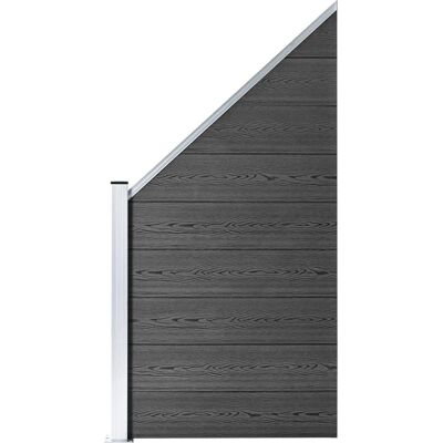 vidaXL Zaunpaneel WPC 95x(105-180) cm Schwarz Gartensperre Sichtschutz vidaXL Zaunpaneel WPC 95x(105-180) cm Schwarz Gartensperre Sichtschutz
