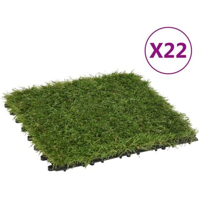 vidaXL 22x Kunstgrasfliesen Grün Künstlicher Rasen Isogarten vidaXL 22x Kunstgrasfliesen Grün Künstlicher Rasen Isogarten