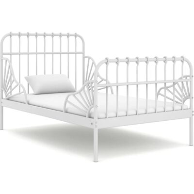 vidaXL Weißes Metall Verstellbares Bett 80x130/200 cm - Bett Typ vidaXL Weißes Metall Verstellbares Bett 80x130/200 cm - Bett Typ
