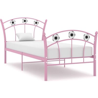 vidaXL Bettgestell mit Fußball-Design Pink Metall 90x200 cm - Bettgestell vidaXL Bettgestell mit Fußball-Design Pink Metall 90x200 cm - Bettgestell