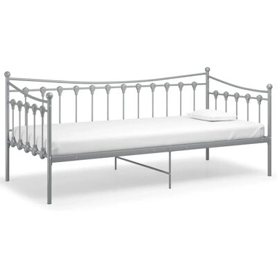 vidaXL Schlafsofa Bettgestell Grau Metall - Bettgestell vidaXL Schlafsofa Bettgestell Grau Metall - Bettgestell