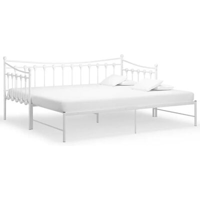 Cadre de lit canapé escamotable en métal blanc vidaXL Cadre de lit canapé escamotable en métal blanc vidaXL