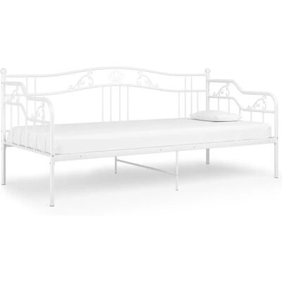 vidaXL Bettgestell Weiß Metall 90x200cm - Bettgestell vidaXL Bettgestell Weiß Metall 90x200cm - Bettgestell