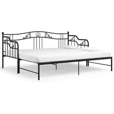 vidaXL 324764 Sort Metal Udtrækkelig Sovesofa Ramme - Sengestel vidaXL 324764 Sort Metal Udtrækkelig Sovesofa Ramme - Sengestel