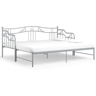 vidaXL 324766 Bettgestell - Grau Metall für Tag- und Gästeschlaf vidaXL 324766 Bettgestell - Grau Metall für Tag- und Gästeschlaf