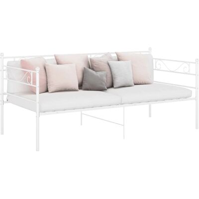 vidaXL 324768 Bettgestell - Metall Weiß Schlafsofa für Kleine Räume vidaXL 324768 Bettgestell - Metall Weiß Schlafsofa für Kleine Räume