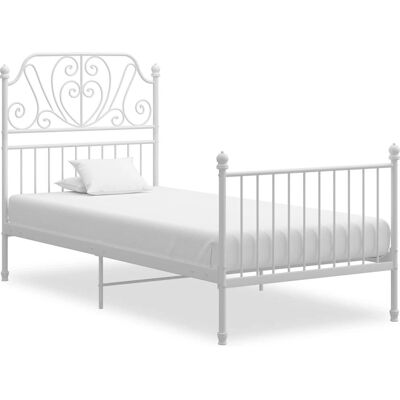 vidaXL 324842 Bettgestell Weiß Metall Sperrholz 90x200 - Bettgestell vidaXL 324842 Bettgestell Weiß Metall Sperrholz 90x200 - Bettgestell