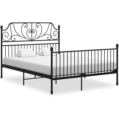 vidaXL Zwart metalen bedframe - 140x200 cm - Bedframe vidaXL Zwart metalen bedframe - 140x200 cm - Bedframe