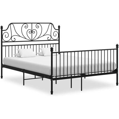 vidaXL Bettgestell Schwarz Metall 160x200 cm - Bettgestell vidaXL Bettgestell Schwarz Metall 160x200 cm - Bettgestell
