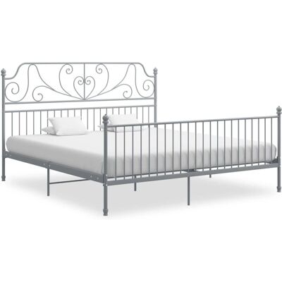 Maisonchic Metal Bed Frame Gray 200x200 - Bed Frame Maisonchic Metal Bed Frame Gray 200x200 - Bed Frame