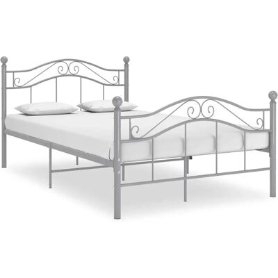 vidaXL 120x200 cm Grijs metalen bedframe - Slaapkamermeubels vidaXL 120x200 cm Grijs metalen bedframe - Slaapkamermeubels