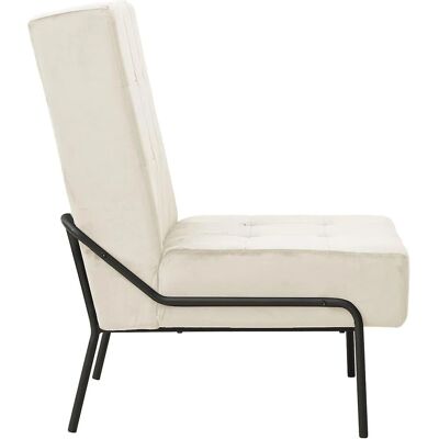 Fauteuil de Détente vidaXL - Velours Blanc Crème - Relax Chair - Publicité Fauteuil de Détente vidaXL - Velours Blanc Crème - Relax Chair - Publicité