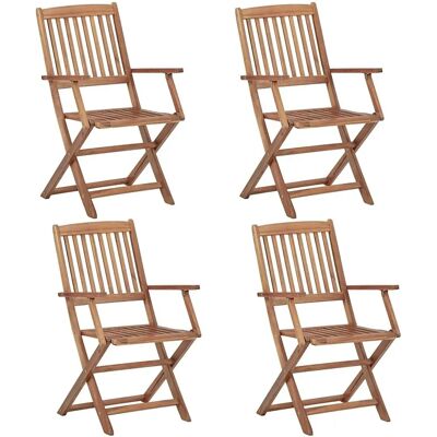 vidaXL 4er Set Faltbare Gartenstühle Aus Massiv Akazienholz vidaXL 4er Set Faltbare Gartenstühle Aus Massiv Akazienholz