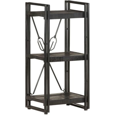 vidaXL 3-stöckiges Mangoholz Bücherregal Schwarz - Bücherregal vidaXL 3-stöckiges Mangoholz Bücherregal Schwarz - Bücherregal