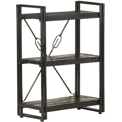 vidaXL Bücherregal 3 Fächer Schwarz - 60x30x80 cm - Massives Mango Holz vidaXL Bücherregal 3 Fächer Schwarz - 60x30x80 cm - Massives Mango Holz