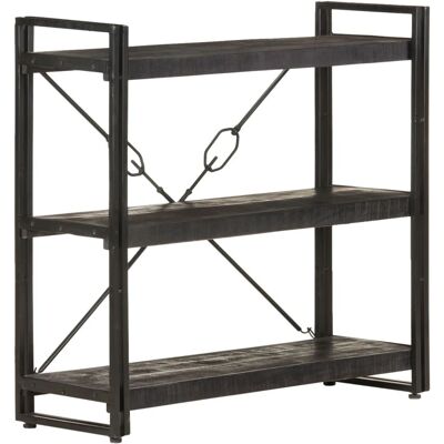 vidaXL Étagère Mango Noire 3 Niveaux - Bibliothèque - Publicité vidaXL Étagère Mango Noire 3 Niveaux - Bibliothèque - Publicité