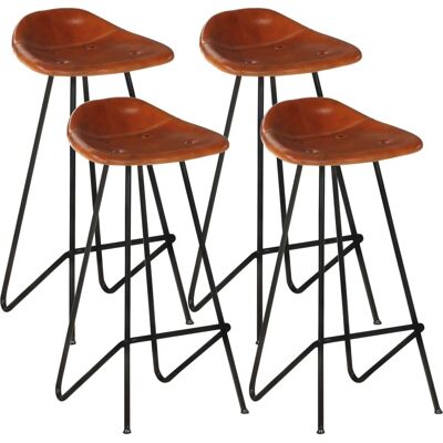 VidaXL 320644 Bruine Leren Barkruk - Keuken & Eetkamer Meubels VidaXL 320644 Bruine Leren Barkruk - Keuken & Eetkamer Meubels