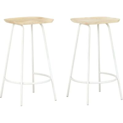 vidaXL 320649 Taburete de barra de mango blanco - Taburete vidaXL 320649 Taburete de barra de mango blanco - Taburete