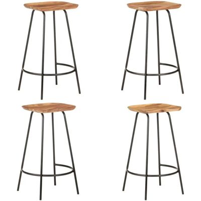 vidaXL 320652 Weiße Akazienholz 4er Set Barhocker - Barhocker vidaXL 320652 Weiße Akazienholz 4er Set Barhocker - Barhocker