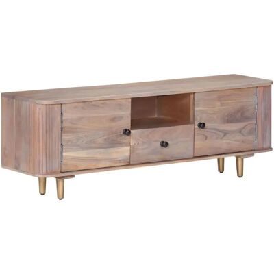 vidaXL Meuble TV en bois d’acacia massif 118x30x40 cm - Meuble de salon - Publicité vidaXL Meuble TV en bois d’acacia massif 118x30x40 cm - Meuble de salon - Publicité