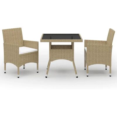 VidaXL Gartenmöbel-Set - Beige, 3-teilig VidaXL Gartenmöbel-Set - Beige, 3-teilig