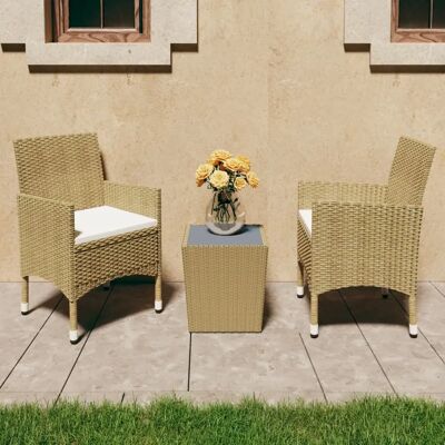 VidaXL Outdoor Möbelset - Ergonomische Stühle, Gehärteter Glastisch VidaXL Outdoor Möbelset - Ergonomische Stühle, Gehärteter Glastisch