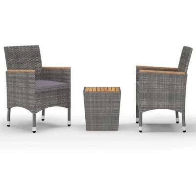 vidaXL 3-tlg. Bistro-Set - Garteneinrichtung, Grau vidaXL 3-tlg. Bistro-Set - Garteneinrichtung, Grau