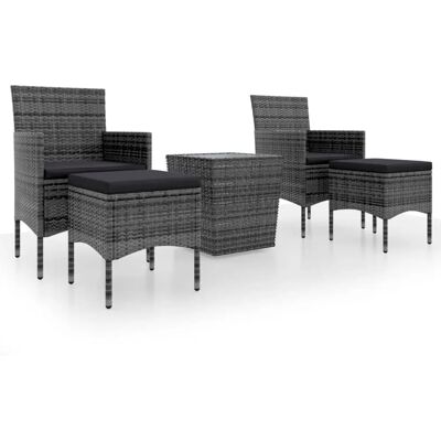 VidaXL Gartenmöbel-Set - Grau - Beistelltisch- und Stuhl-Set VidaXL Gartenmöbel-Set - Grau - Beistelltisch- und Stuhl-Set