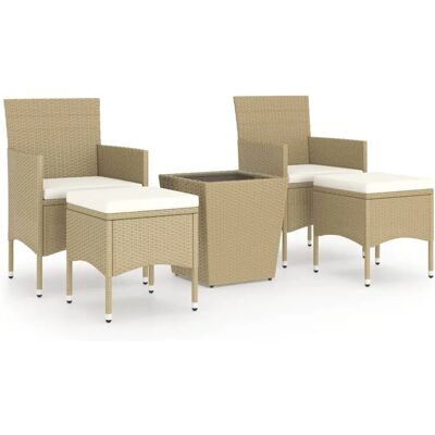 VidaXL Gartemöbel-Set - Wetterfester Rattan, Gehärtetes Glas VidaXL Gartemöbel-Set - Wetterfester Rattan, Gehärtetes Glas