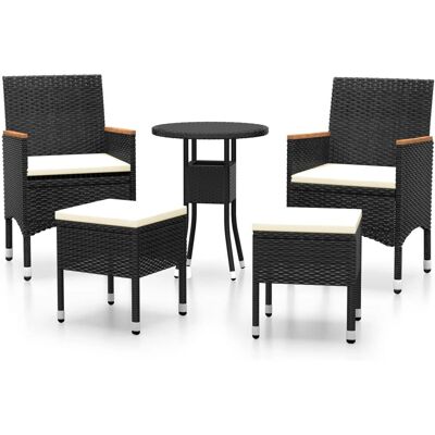VidaXL 3058474 outdoor furniture set - Modernes Stahl- & Polyrattan-Design VidaXL 3058474 outdoor furniture set - Modernes Stahl- & Polyrattan-Design
