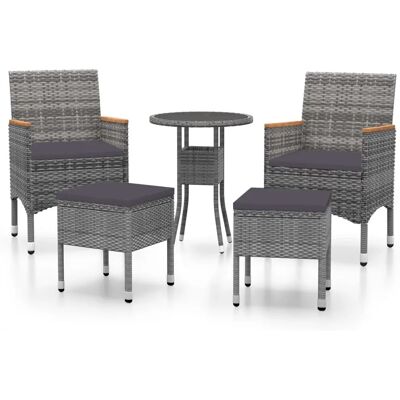 VidaXL Outdoermöbel-Set - Modernes Design Robuster Stahlglas Tisch 4 Sitze VidaXL Outdoermöbel-Set - Modernes Design Robuster Stahlglas Tisch 4 Sitze