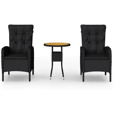 VidaXL Gartenset - Elegantes Bistro-Set - Schwarz VidaXL Gartenset - Elegantes Bistro-Set - Schwarz