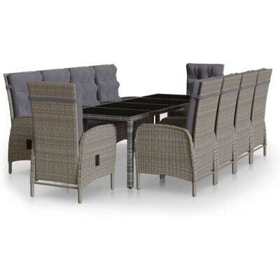 Maisonchic Modell - 11-teiliges Gartentisch-Set - Grau Maisonchic Modell - 11-teiliges Gartentisch-Set - Grau