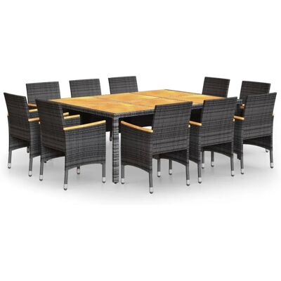 Ensemble de Mobilier d'Extérieur VidaXL - Acier et Rotin - 11 Pièces - Publicité Ensemble de Mobilier d'Extérieur VidaXL - Acier et Rotin - 11 Pièces - Publicité