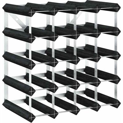 vidaXL Weinregal - 20 Flaschen Schwarz Massiv Kiefernholz vidaXL Weinregal - 20 Flaschen Schwarz Massiv Kiefernholz